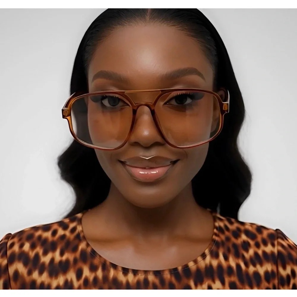 Orange Aviator Sunglasses Gradient Lenses Oversized Retro Style Women Lentes New